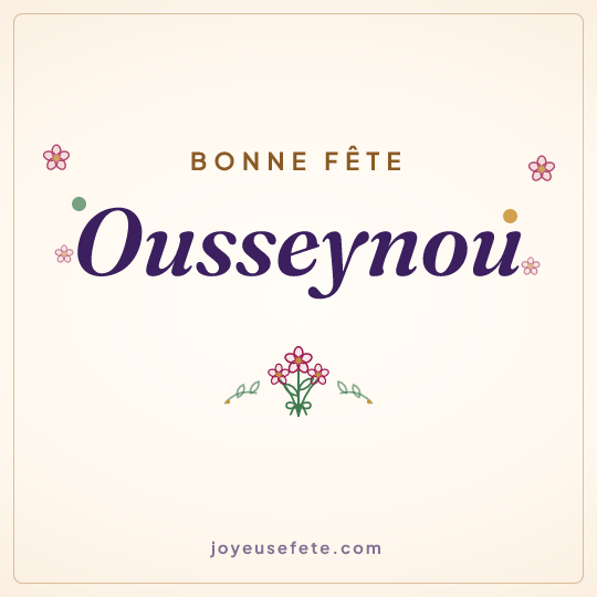 Image carrée « Bonne fête Ousseynou » pour WhatsApp