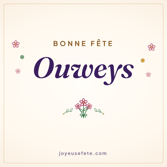 Image carrée « Bonne fête Ouweys » pour WhatsApp