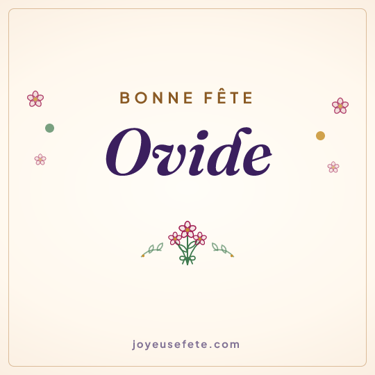 Image carrée « Bonne fête Ovide » pour WhatsApp