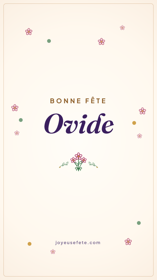 Image « Bonne fête Ovide » au format story
