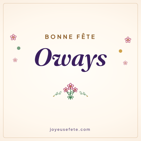 Image carrée « Bonne fête Oways » pour WhatsApp