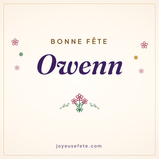 Image carrée « Bonne fête Owenn » pour WhatsApp