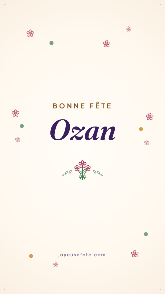 Image « Bonne fête Ozan » au format story