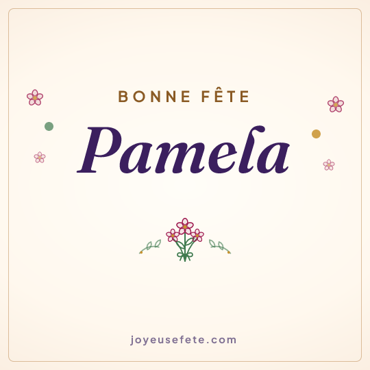 Image carrée « Bonne fête Pamela » pour WhatsApp