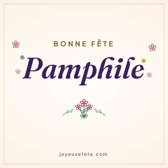 Image carrée « Bonne fête Pamphile » pour WhatsApp