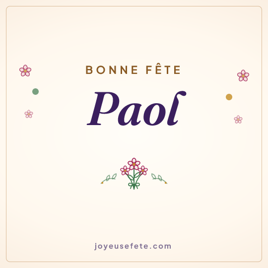 Image carrée « Bonne fête Paol » pour WhatsApp