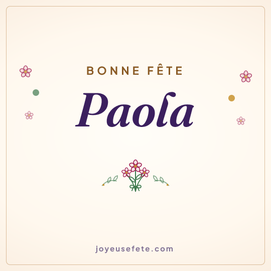Image carrée « Bonne fête Paola » pour WhatsApp
