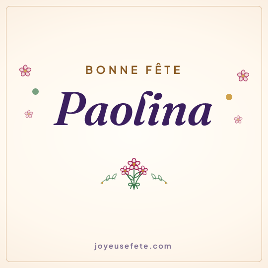 Image carrée « Bonne fête Paolina » pour WhatsApp
