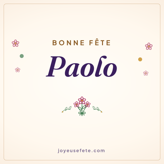 Image carrée « Bonne fête Paolo » pour WhatsApp