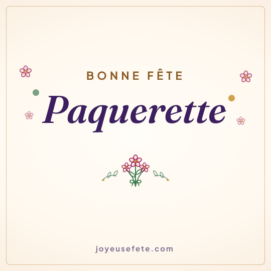 Image carrée « Bonne fête Paquerette » pour WhatsApp