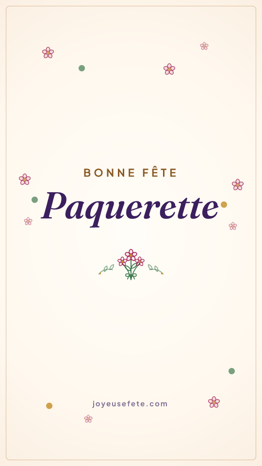 Image « Bonne fête Paquerette » au format story