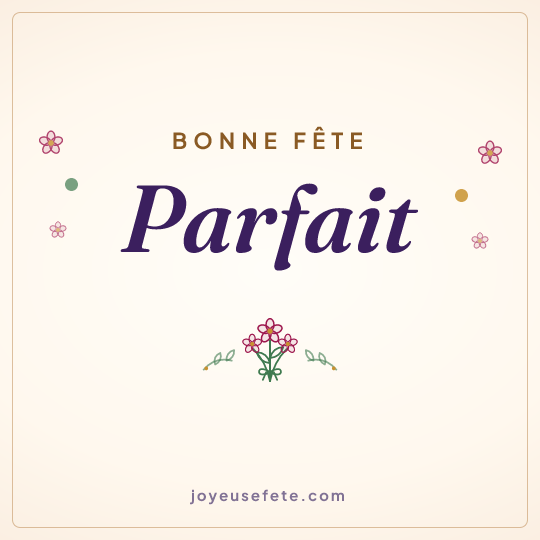 Image carrée « Bonne fête Parfait » pour WhatsApp