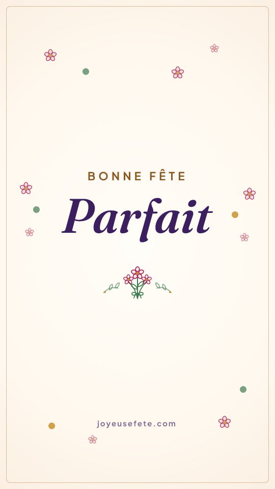 Image « Bonne fête Parfait » au format story