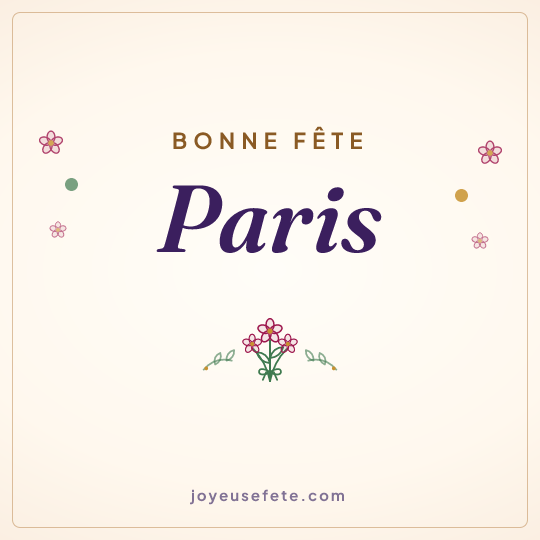 Image carrée « Bonne fête Paris » pour WhatsApp