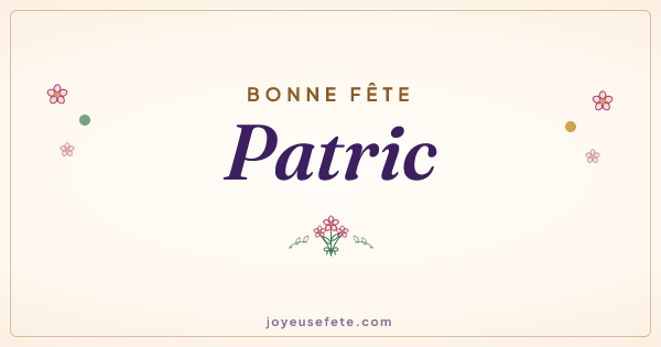 Image « Bonne fête Patric » au format large