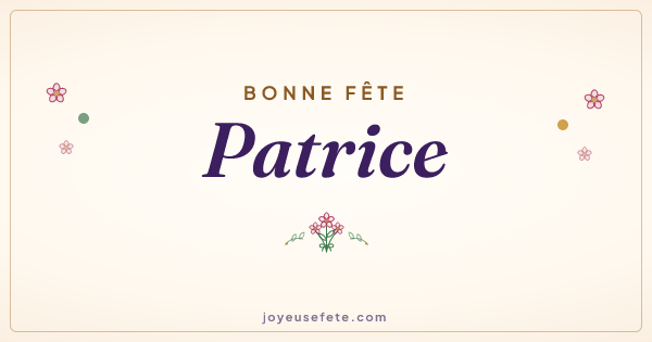 Image « Bonne fête Patrice » au format large