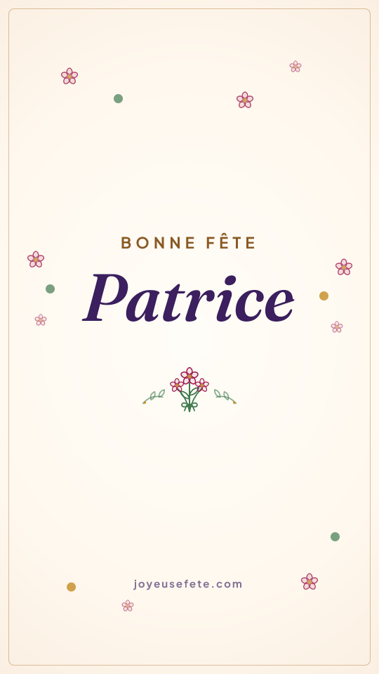 Image « Bonne fête Patrice » au format story