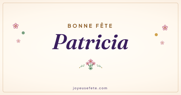 Image « Bonne fête Patricia » au format large