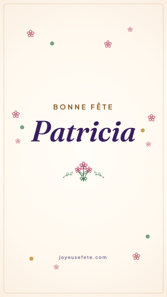 Image « Bonne fête Patricia » au format story