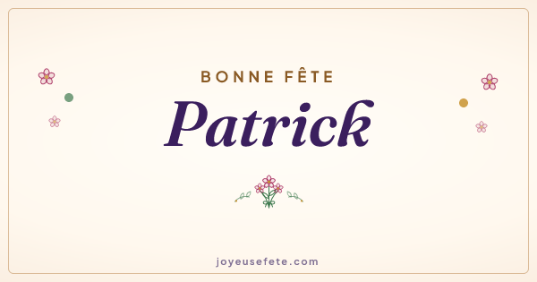 Image « Bonne fête Patrick » au format large