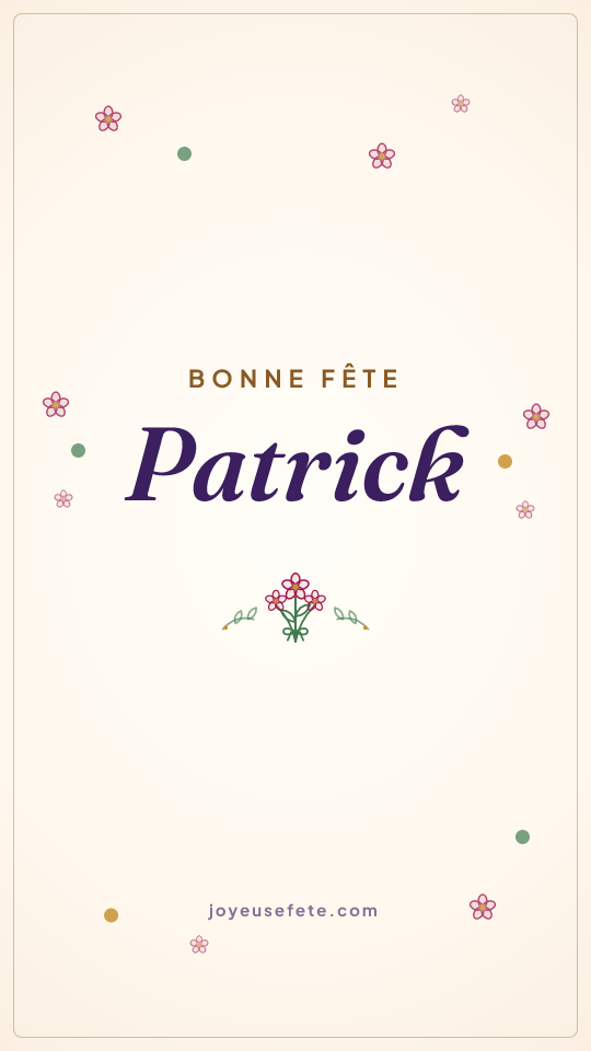 Image « Bonne fête Patrick » au format story