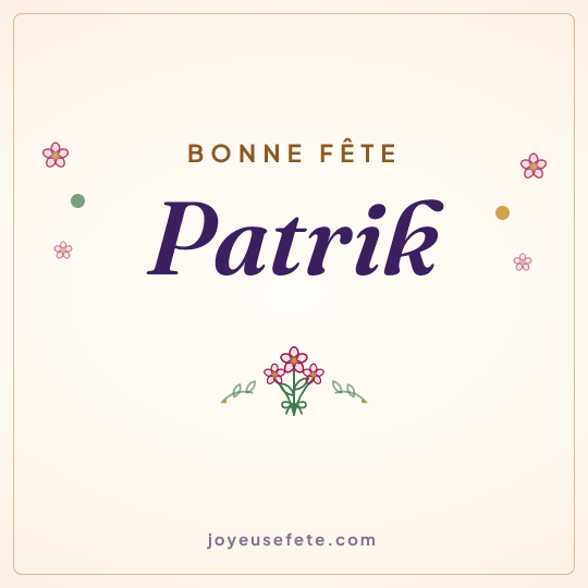 Image carrée « Bonne fête Patrik » pour WhatsApp