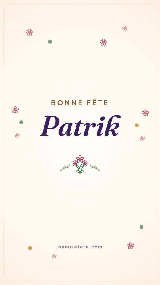 Image « Bonne fête Patrik » au format story