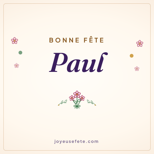 Image carrée « Bonne fête Paul » pour WhatsApp