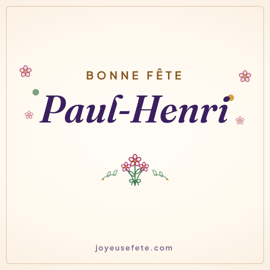Image carrée « Bonne fête Paul-Henri » pour WhatsApp