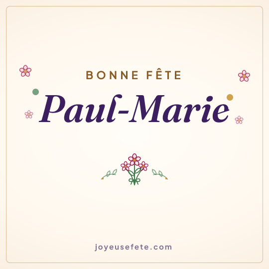 Image carrée « Bonne fête Paul-Marie » pour WhatsApp