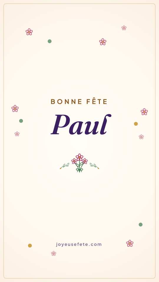 Image « Bonne fête Paul » au format story