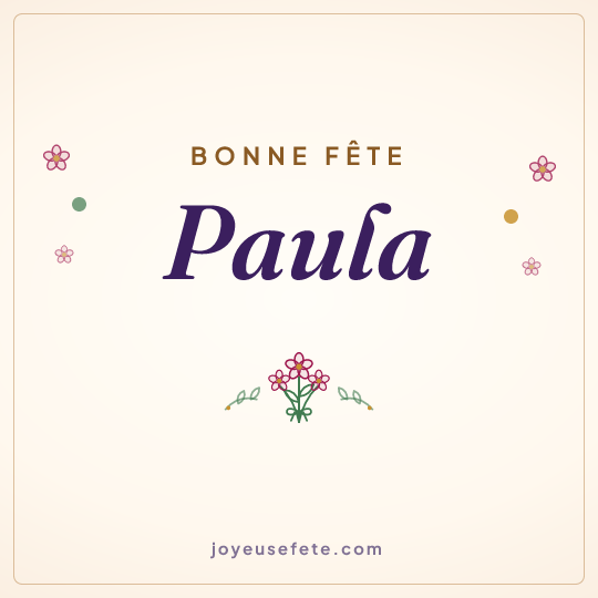 Image carrée « Bonne fête Paula » pour WhatsApp