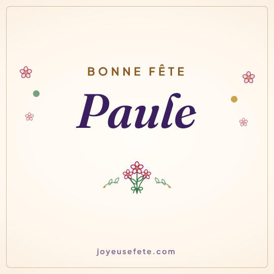 Image carrée « Bonne fête Paule » pour WhatsApp