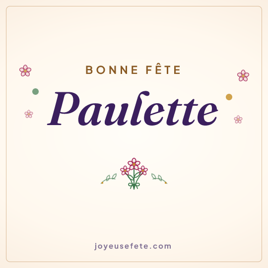 Image carrée « Bonne fête Paulette » pour WhatsApp