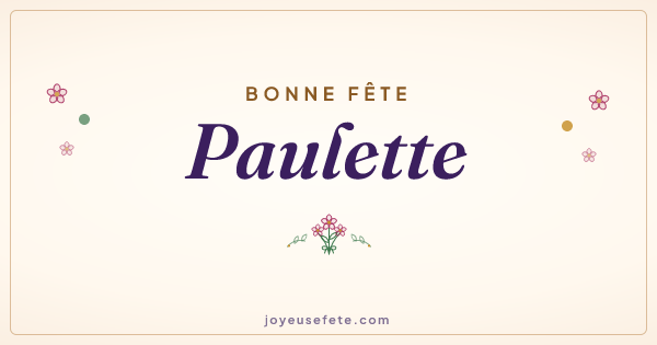 Image « Bonne fête Paulette » au format large