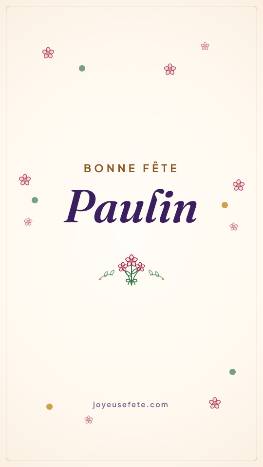 Image « Bonne fête Paulin » au format story
