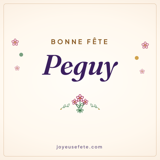 Image carrée « Bonne fête Peguy » pour WhatsApp