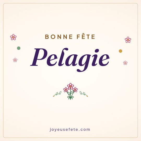 Image carrée « Bonne fête Pelagie » pour WhatsApp