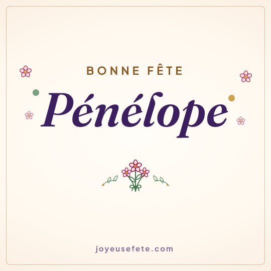 Image carrée « Bonne fête Pénélope » pour WhatsApp