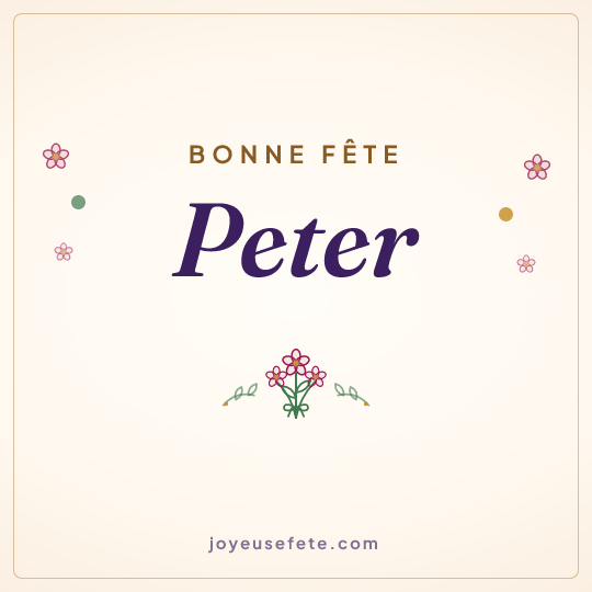Image carrée « Bonne fête Peter » pour WhatsApp
