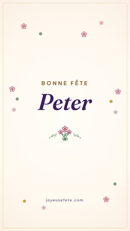 Image « Bonne fête Peter » au format story
