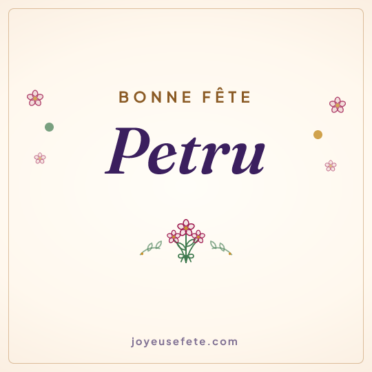 Image carrée « Bonne fête Petru » pour WhatsApp