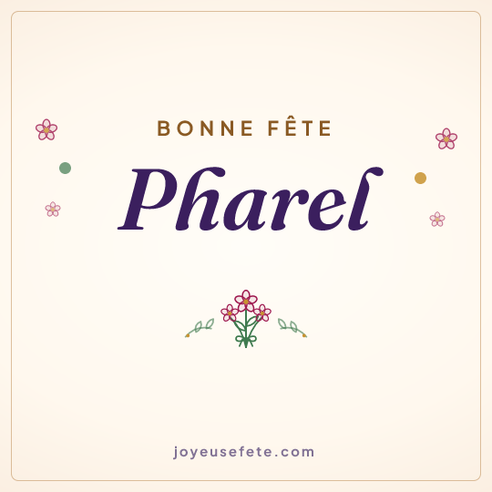 Image carrée « Bonne fête Pharel » pour WhatsApp