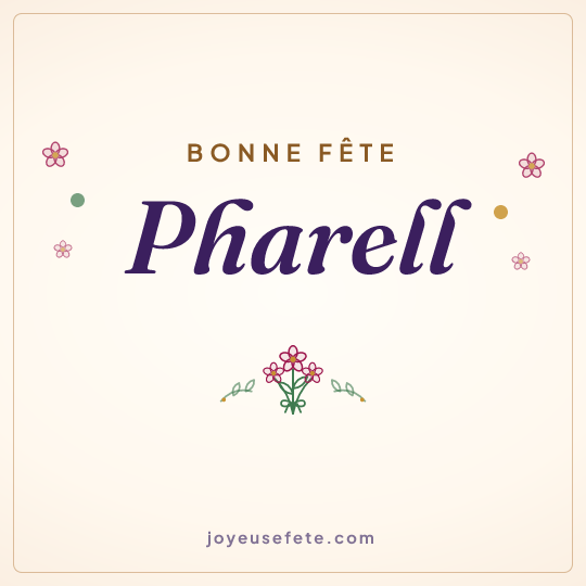 Image carrée « Bonne fête Pharell » pour WhatsApp