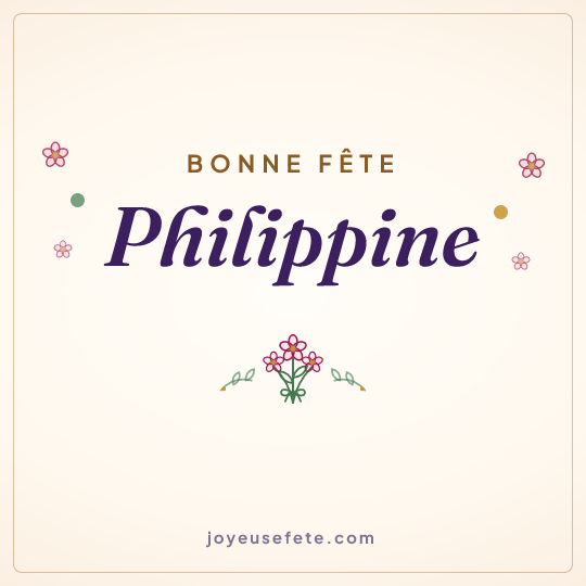 Image carrée « Bonne fête Philippine » pour WhatsApp