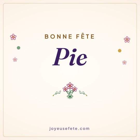 Image carrée « Bonne fête Pie » pour WhatsApp