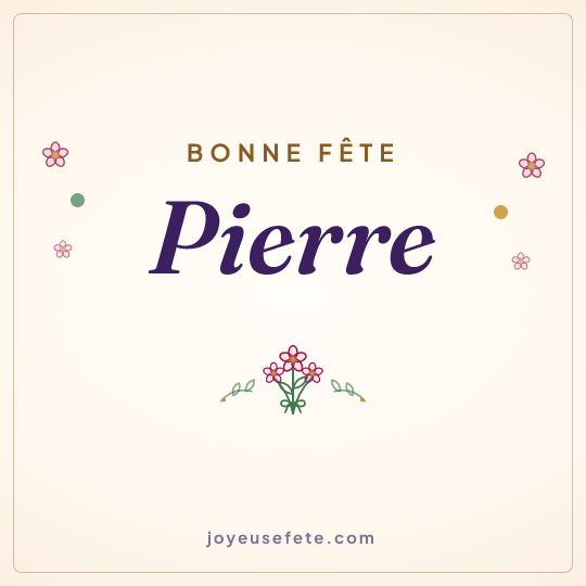 Image carrée « Bonne fête Pierre » pour WhatsApp