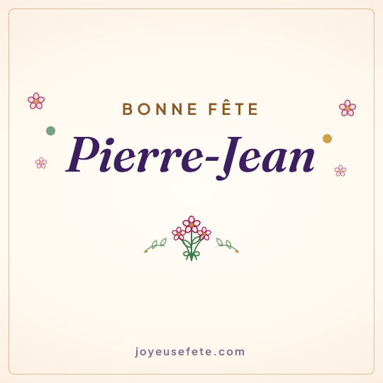 Image carrée « Bonne fête Pierre-Jean » pour WhatsApp