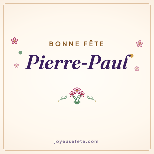 Image carrée « Bonne fête Pierre-Paul » pour WhatsApp