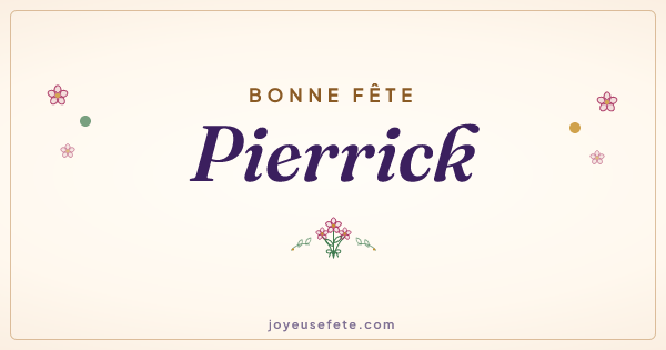 Image « Bonne fête Pierrick » au format large